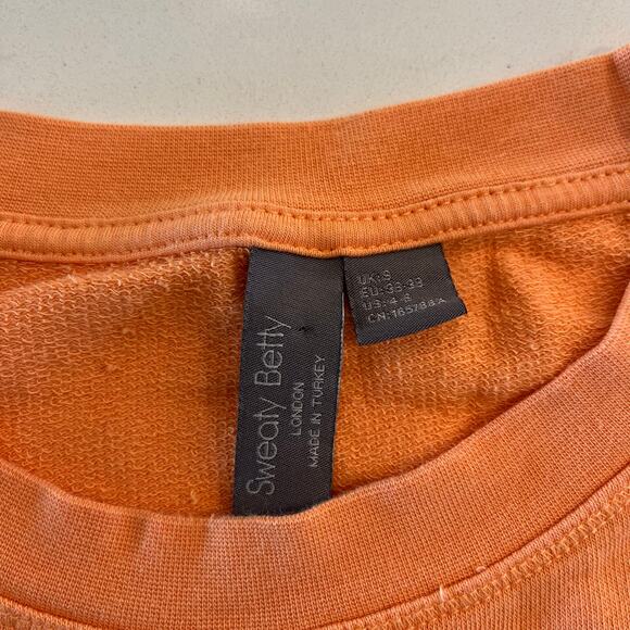 Sweaty Betty After Class Crop Sweatshirt Orange Size Small 4-6 - Picture 4 of 9